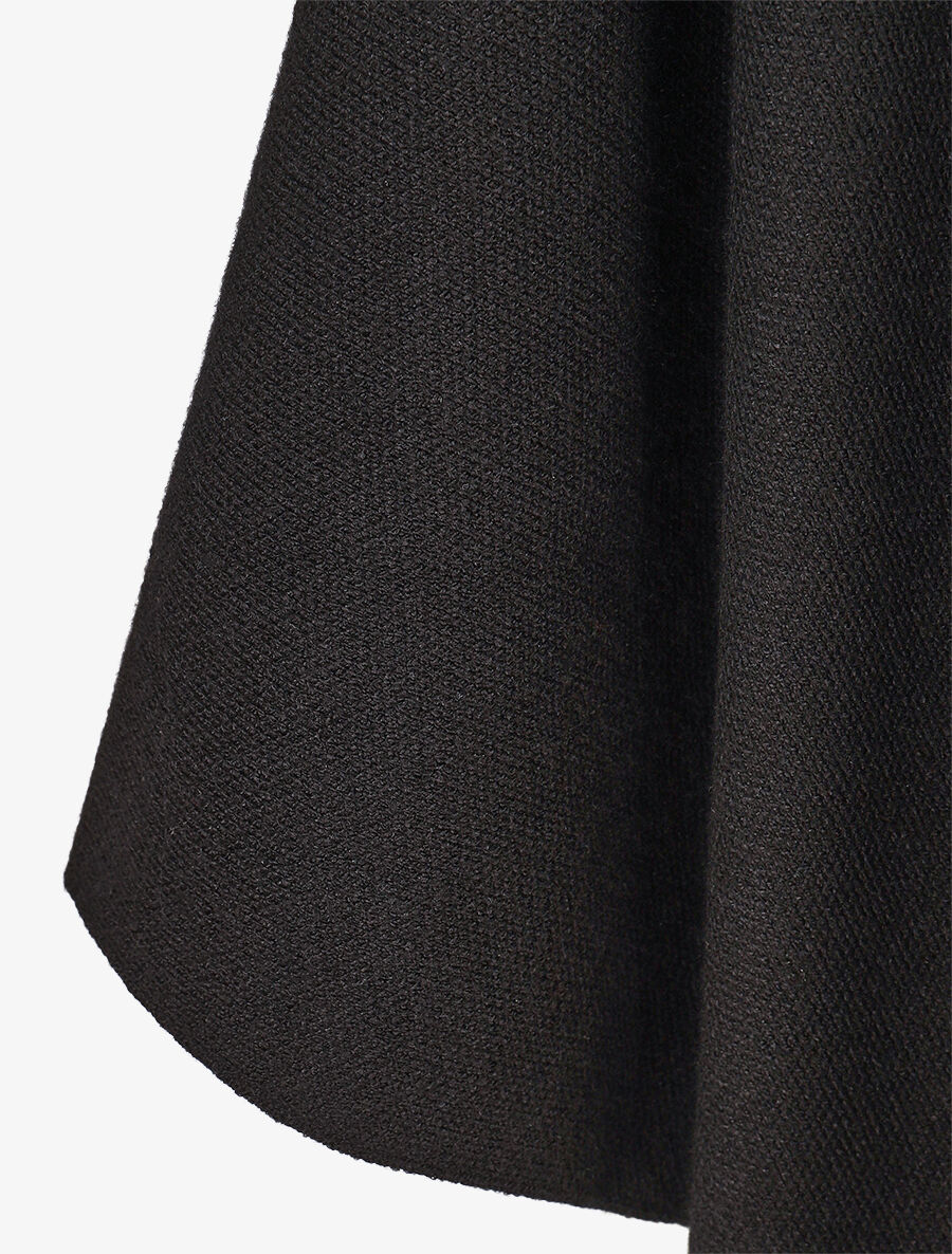 Poncho uni et franges - Noir - 3