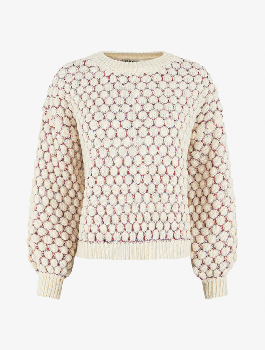 Pull irisé en maille effet écailles - Écru - 5