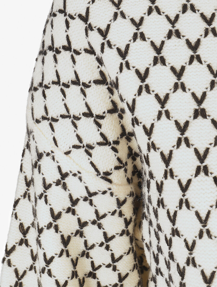 Pull uni à motif stylisé - Blanc - 3