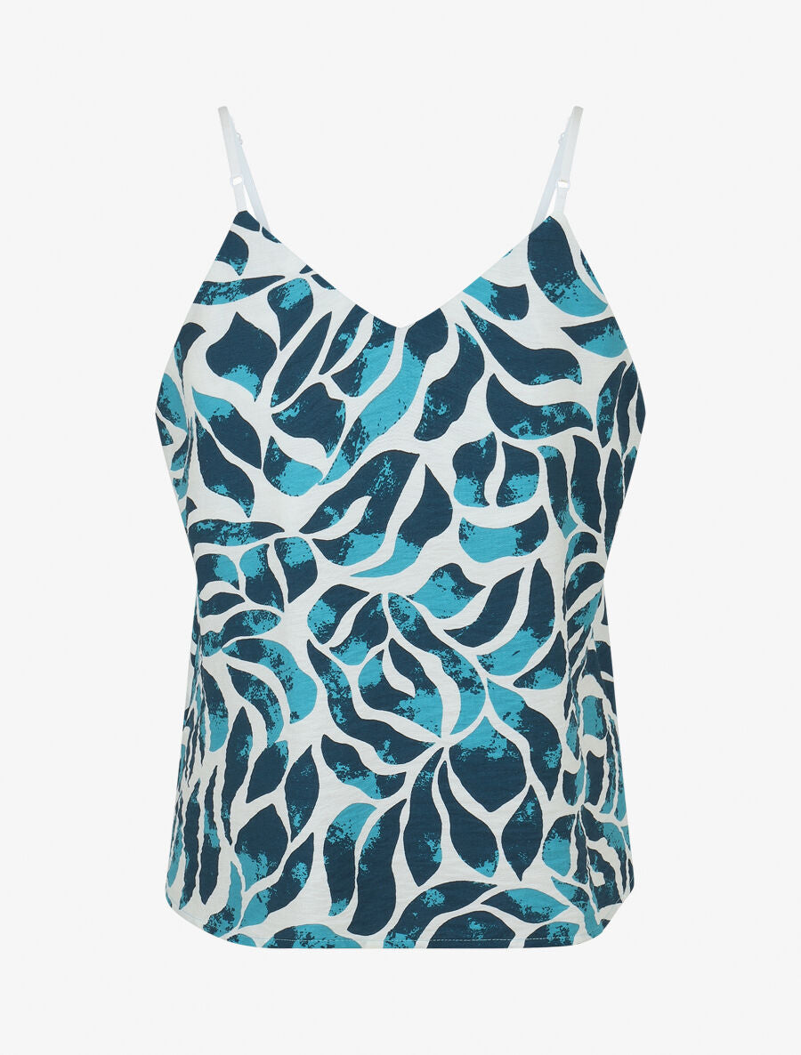 Ensemble caraco et pantalon imprimé abstrait - Turquoise - 3