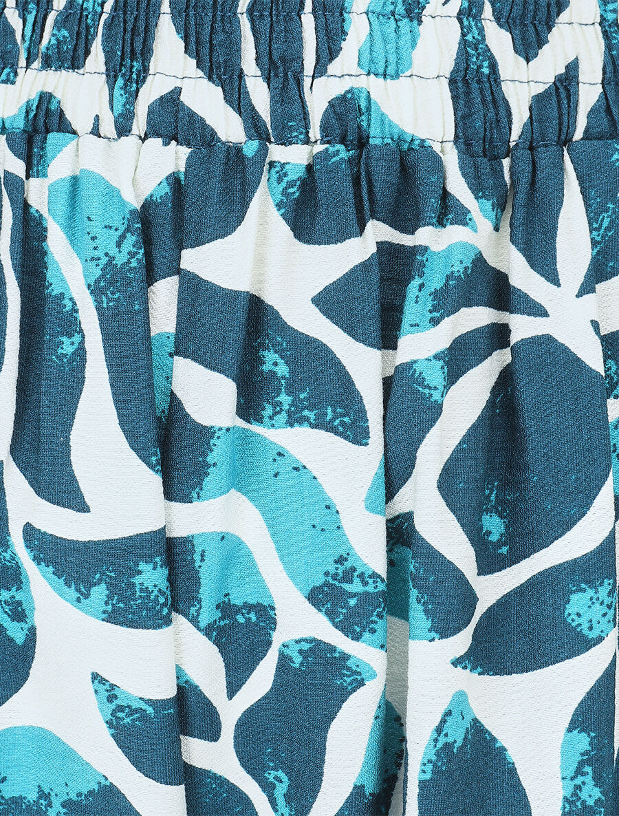Ensemble caraco et pantalon imprimé abstrait - Turquoise - 6