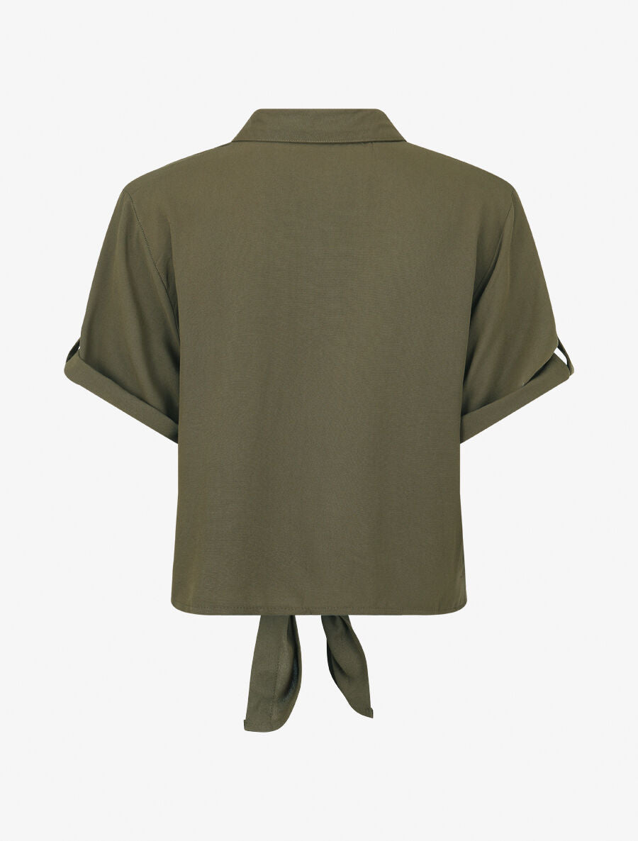 Ensemble top à nouer et pantalon - Kaki - 3