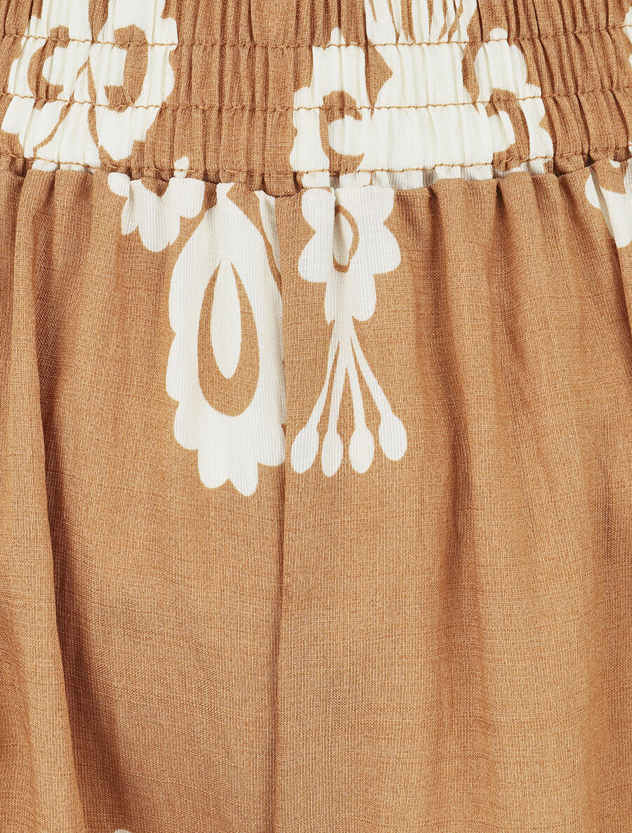Ensemble top sans manches et pantalon imprimé ikat - Camel - 6
