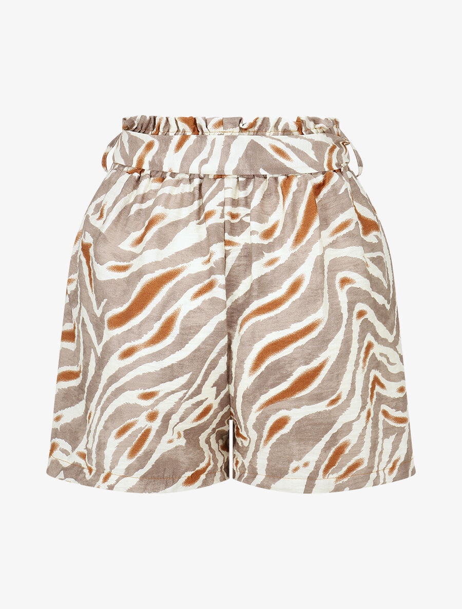 Short paper bag imprimé fantaisie - Taupe - 2