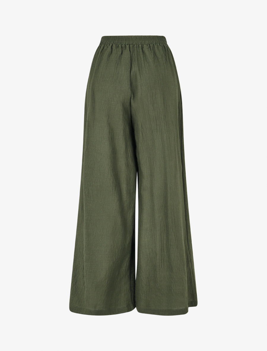 Pantalon fluide effet froissé - Kaki - 2