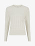 Pull droit en maille tressée - Écru - 1