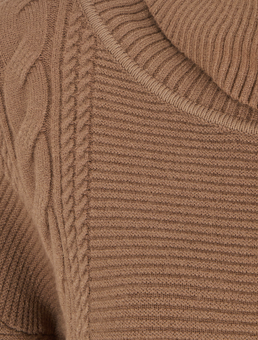 Pull droit à col roulé - Camel - 3