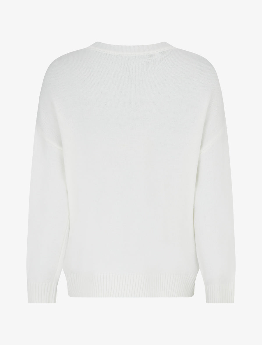 Pull à imprimé fantaisie - Blanc - 2