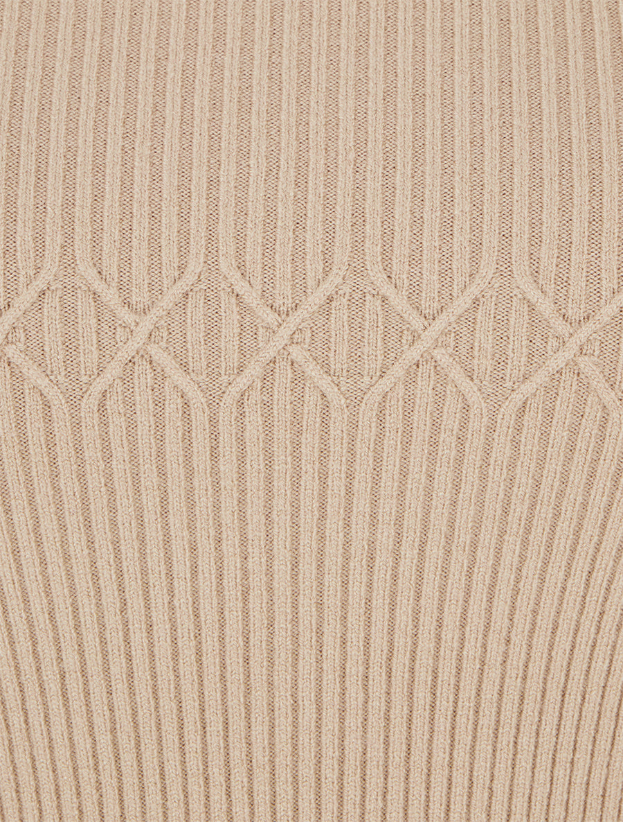 Pull côtelé à boutons décoratifs - Taupe - 3