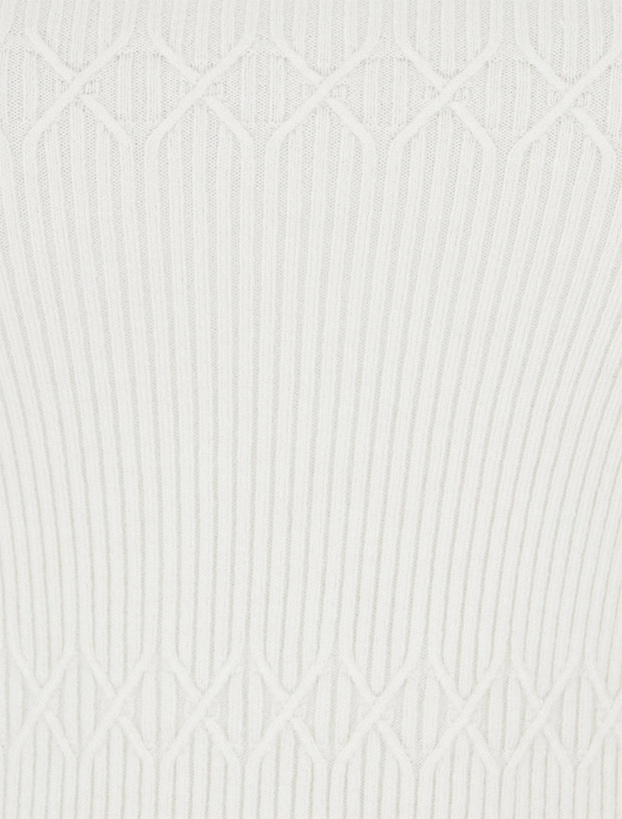 Pull côtelé à boutons décoratifs - Crème - 3