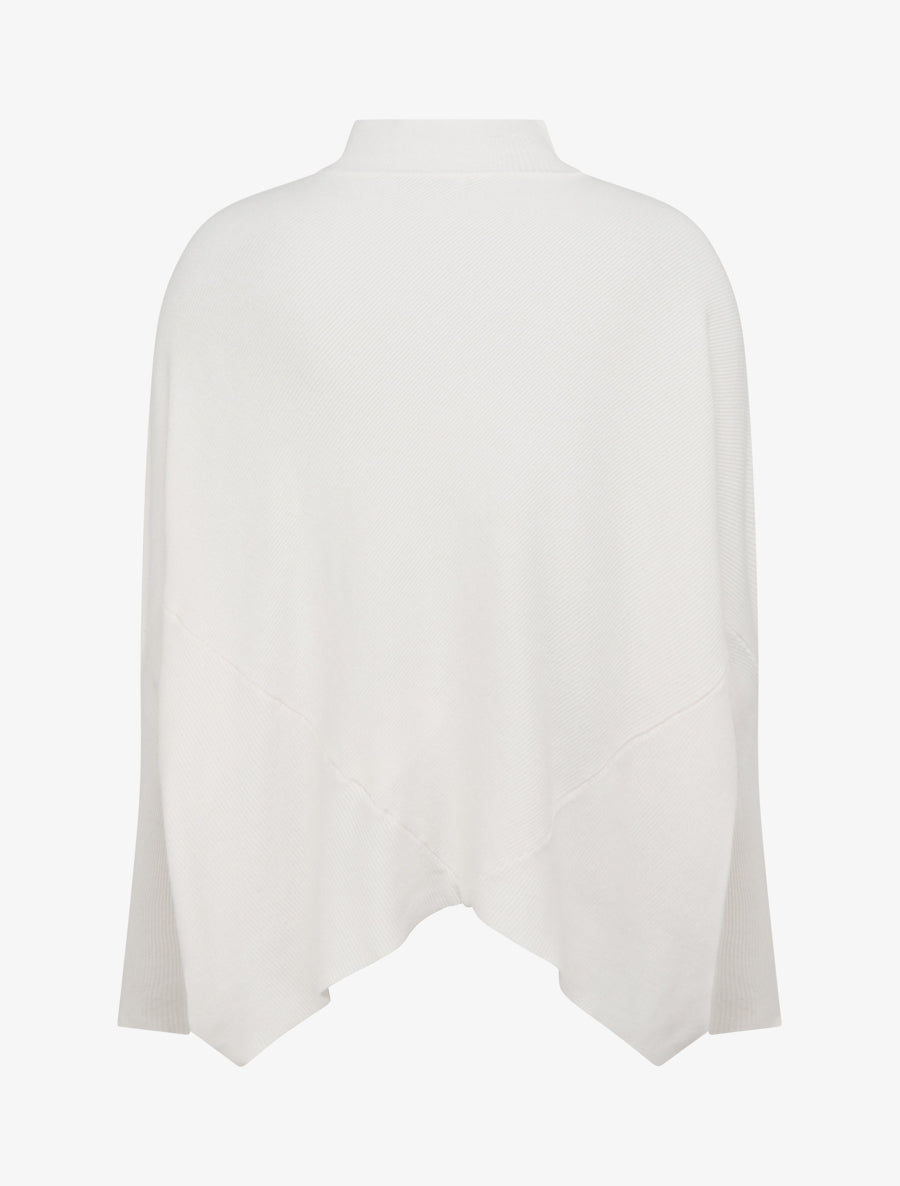 Poncho asymétrique à manches longues - Écru - 2
