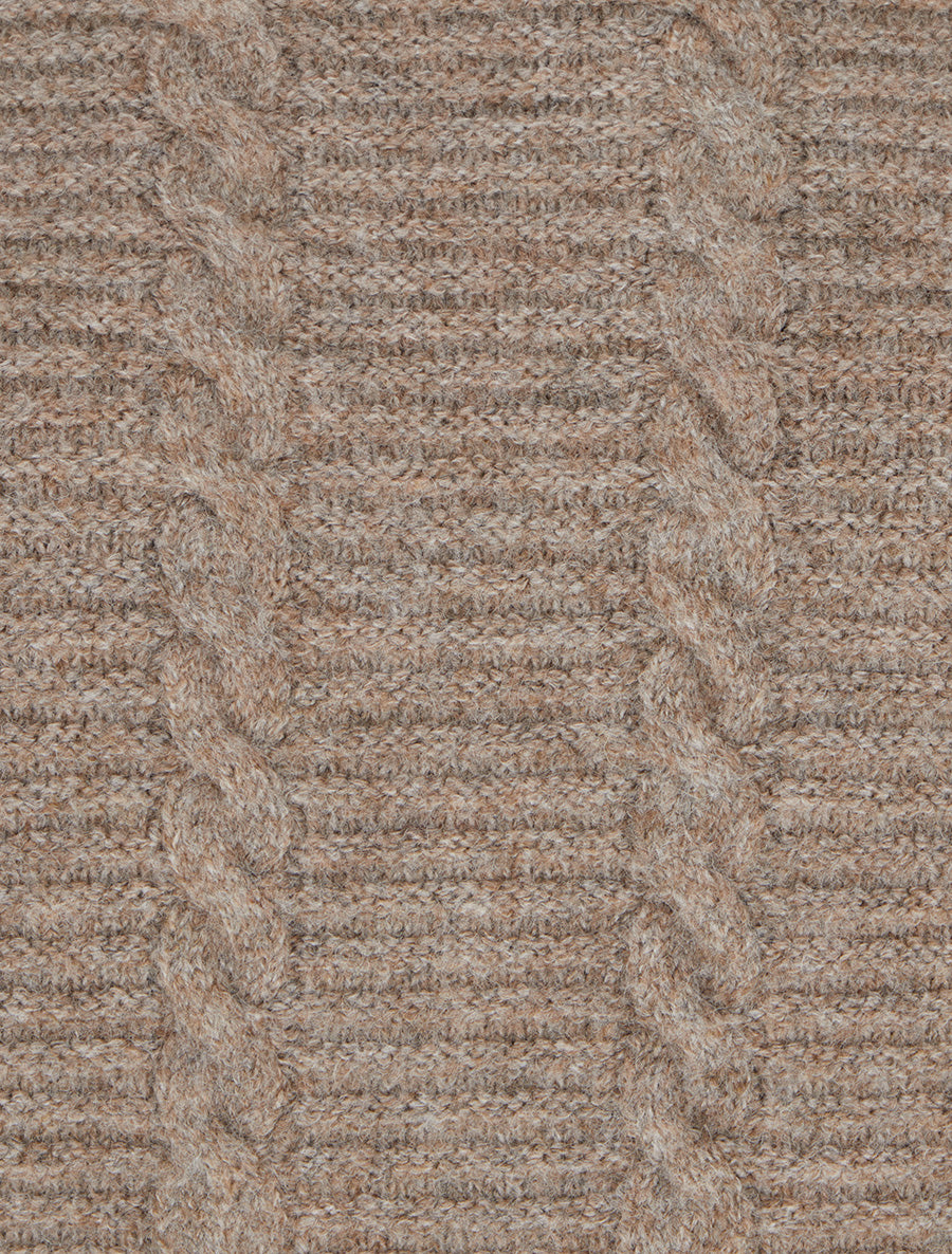 Pull uni texturé en maille - Taupe - 3