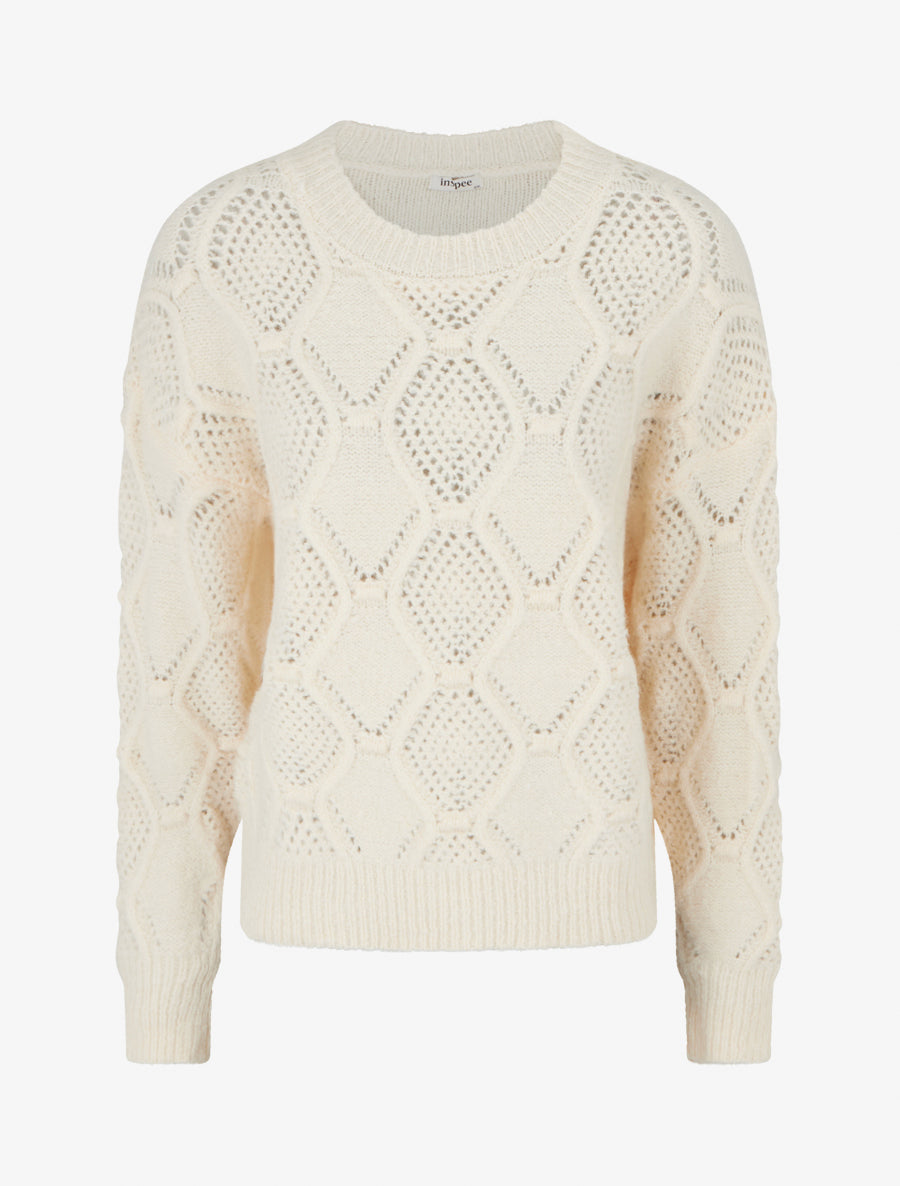 Pull duveteux oversize - Crème - 1