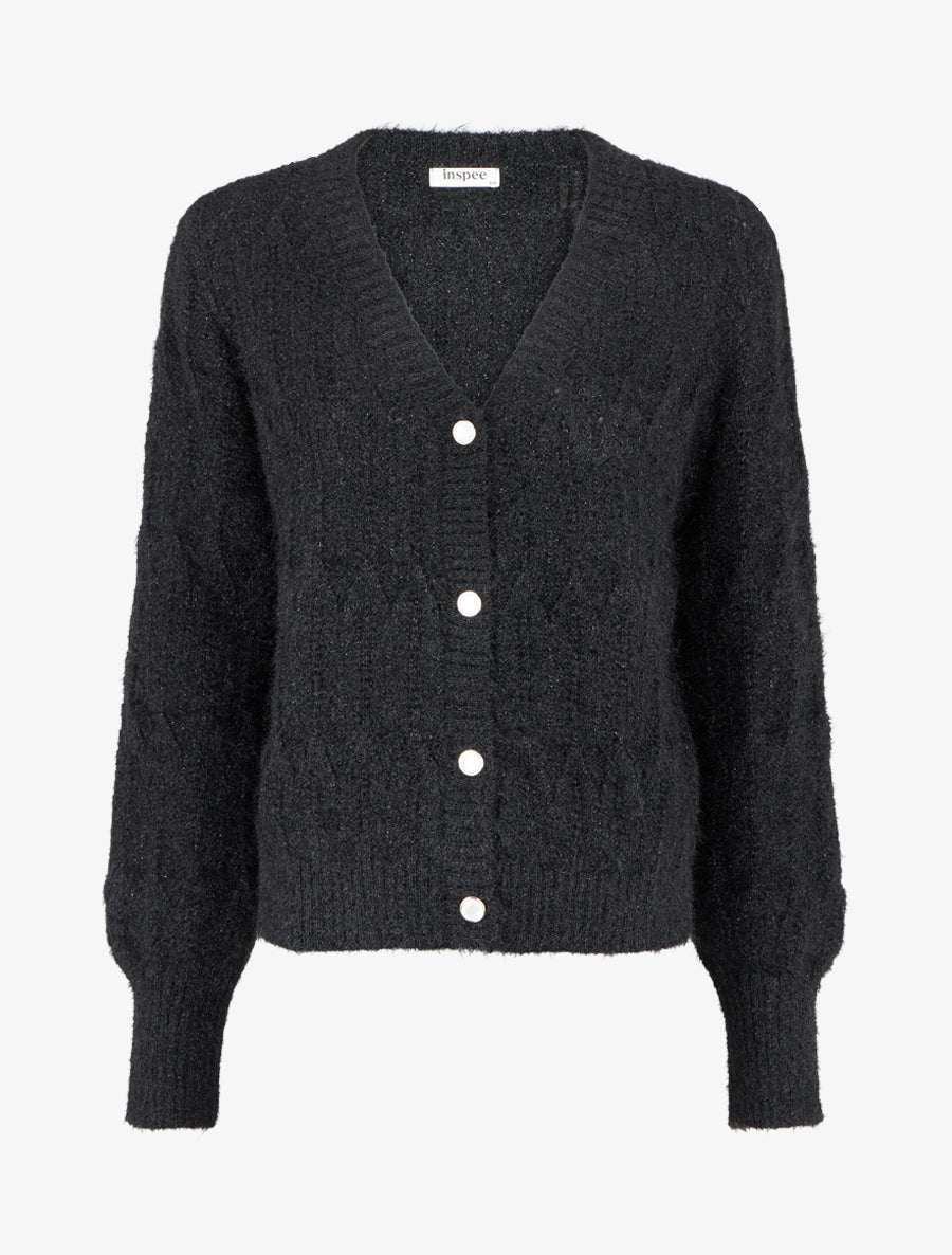 Gilet duveteux à détail irisé - Noir - 1