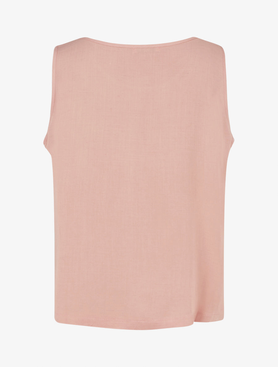 Top fluide uni sans manches - Rose - 2
