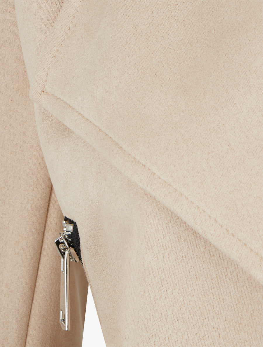 Giacca in suedine con collo a scialle - Beige