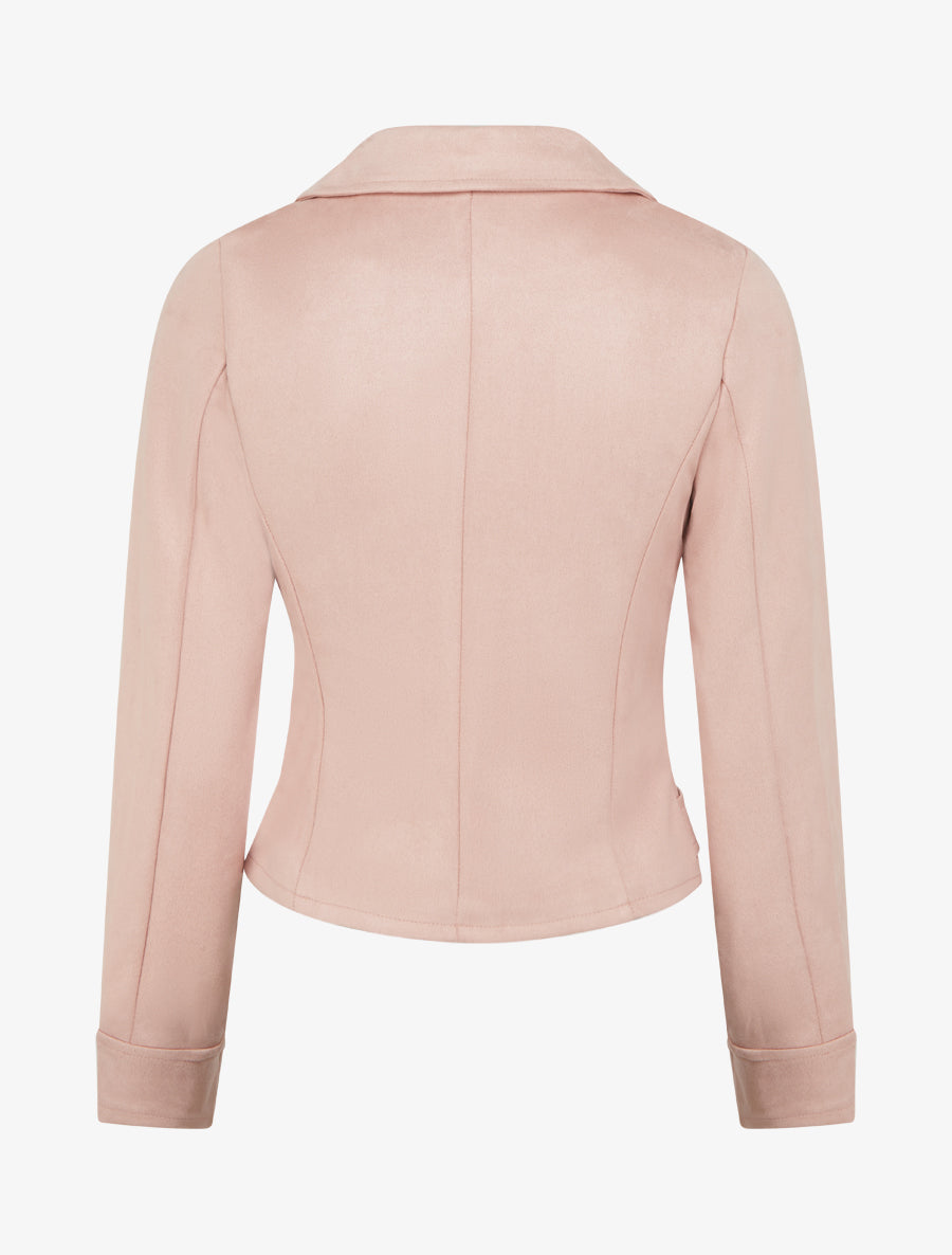 Veste en suédine à fermeture zippée - Rose - 2