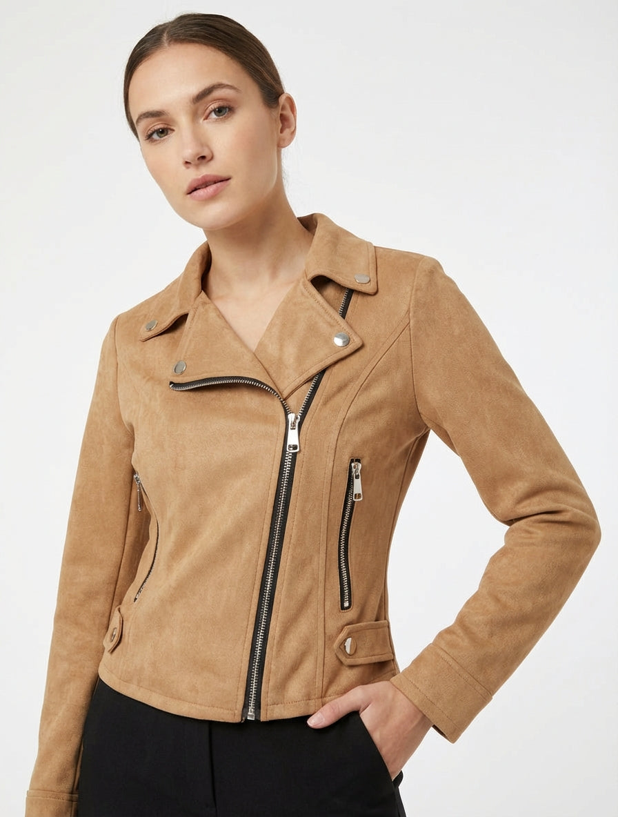 Giacca in suede con chiusura a zip - Chameau