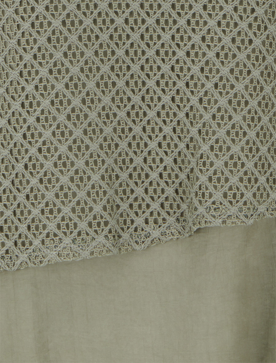 Top droit sans manches en crochet - Kaki - 3