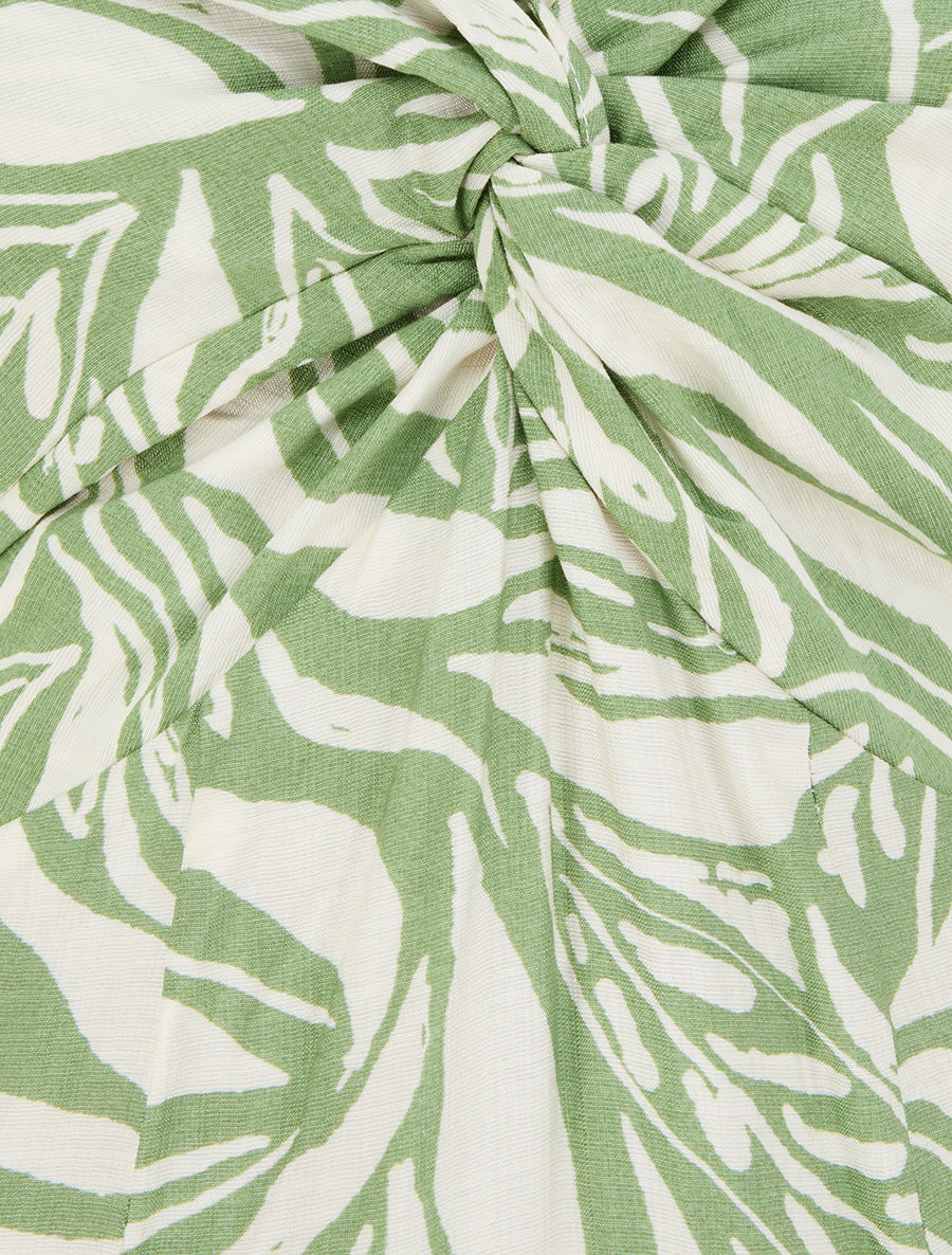 Robe longue à bretelles et imprimé stylisé - Vert - 3