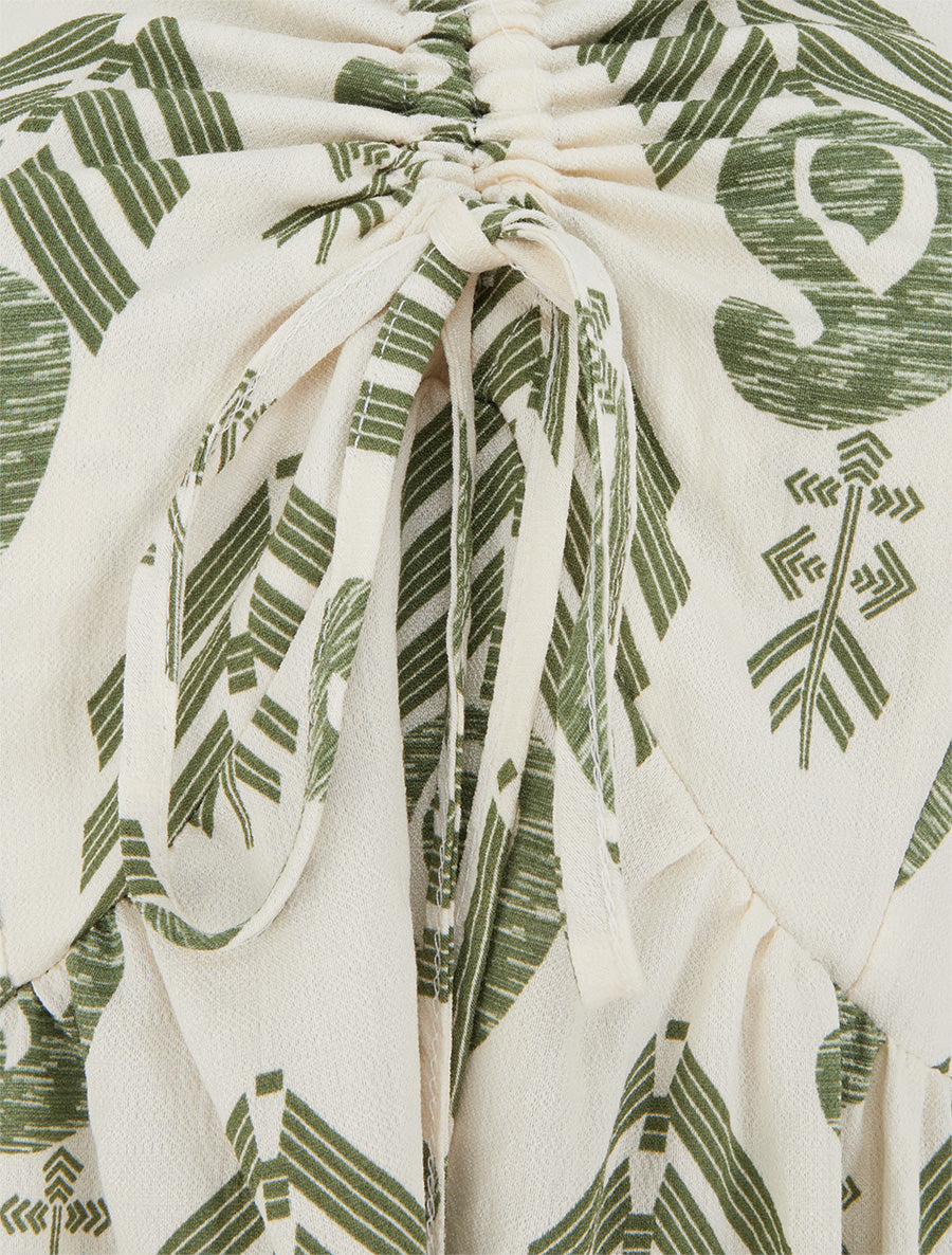 Robe longue évasée imprimée - Kaki - 3