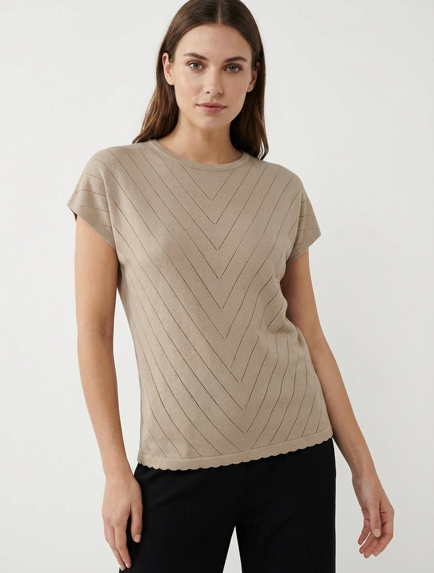 Top traforato a girocollo - Talpa