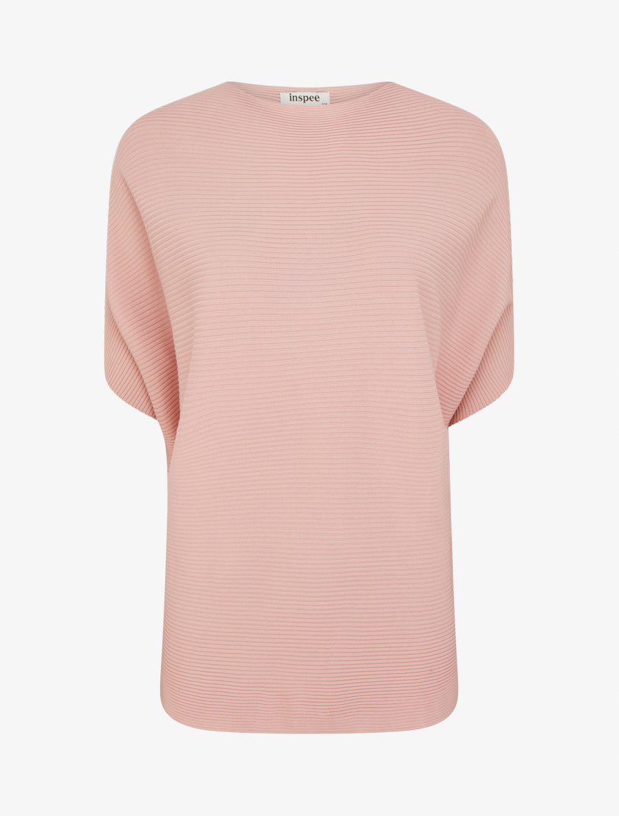 Top uni texturé à manches courtes - Rose - 1