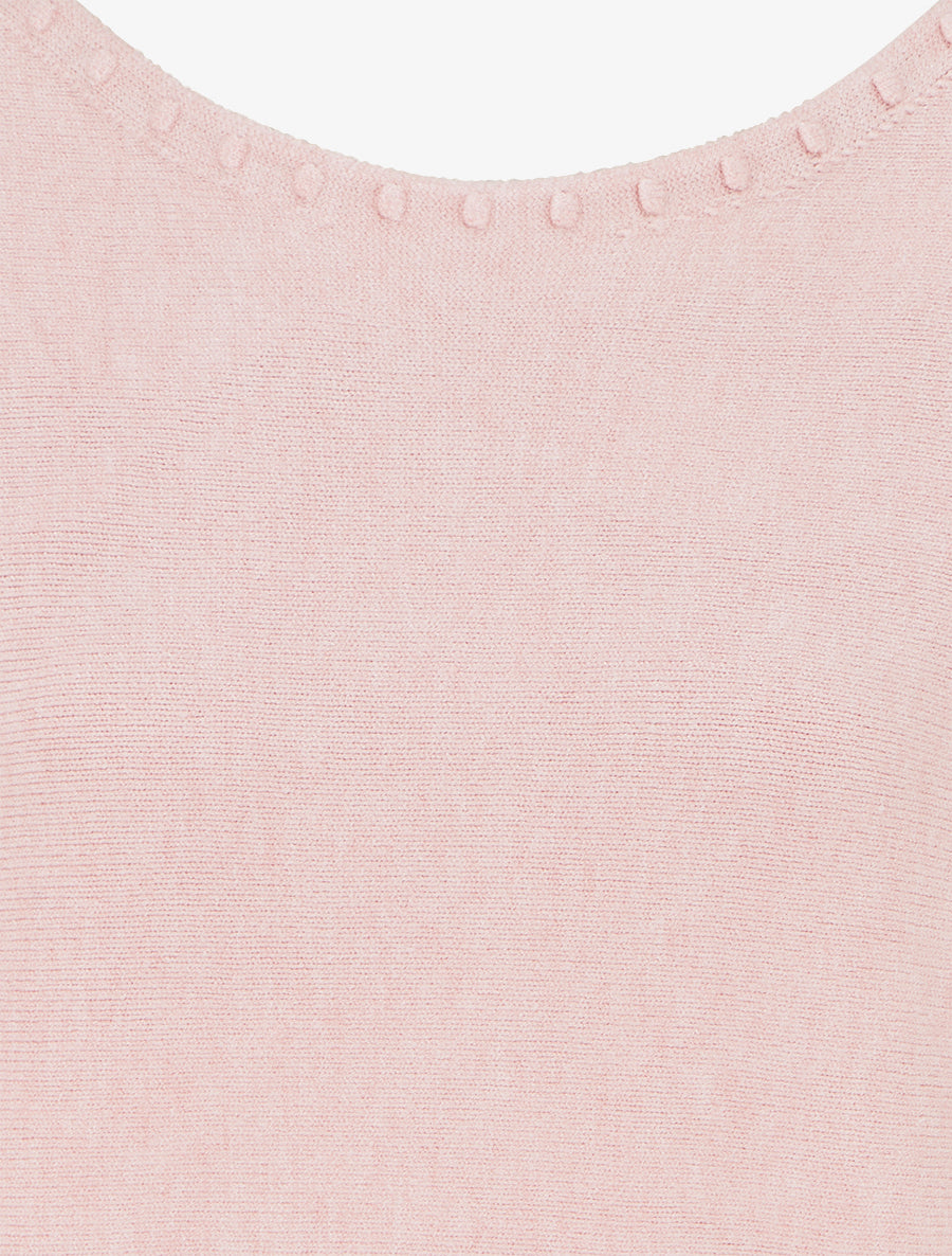 Pull uni à détail texturé - Rose - 3