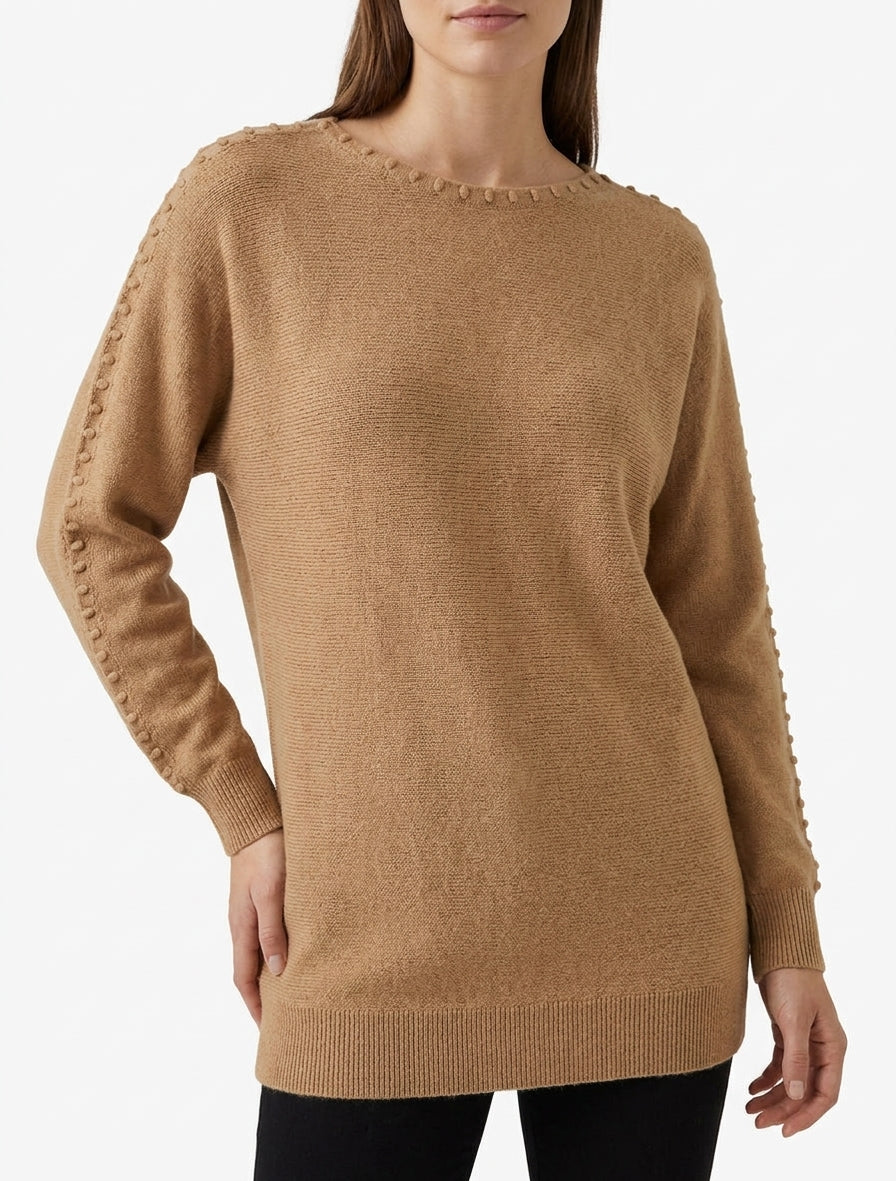 Maglione tinta unita con dettaglio testurizzato. - Chameau