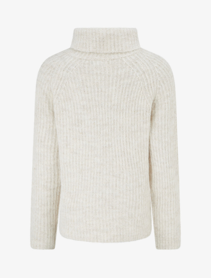 Pull uni à fermeture boutonnée - Beige - 2