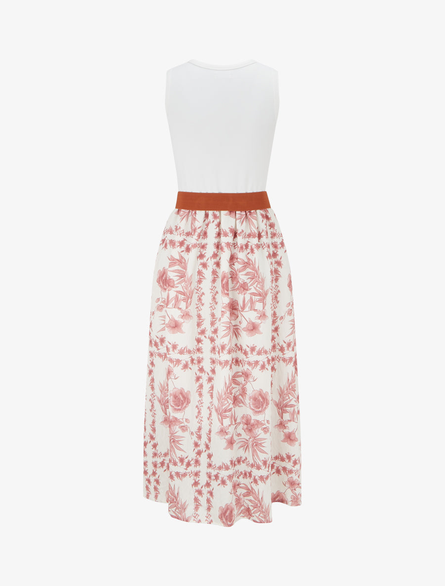 Robe imprimé floral à poches - Vieux rose - 2