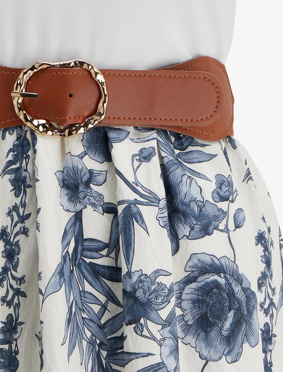 Robe imprimé floral à poches - Bleu - 3
