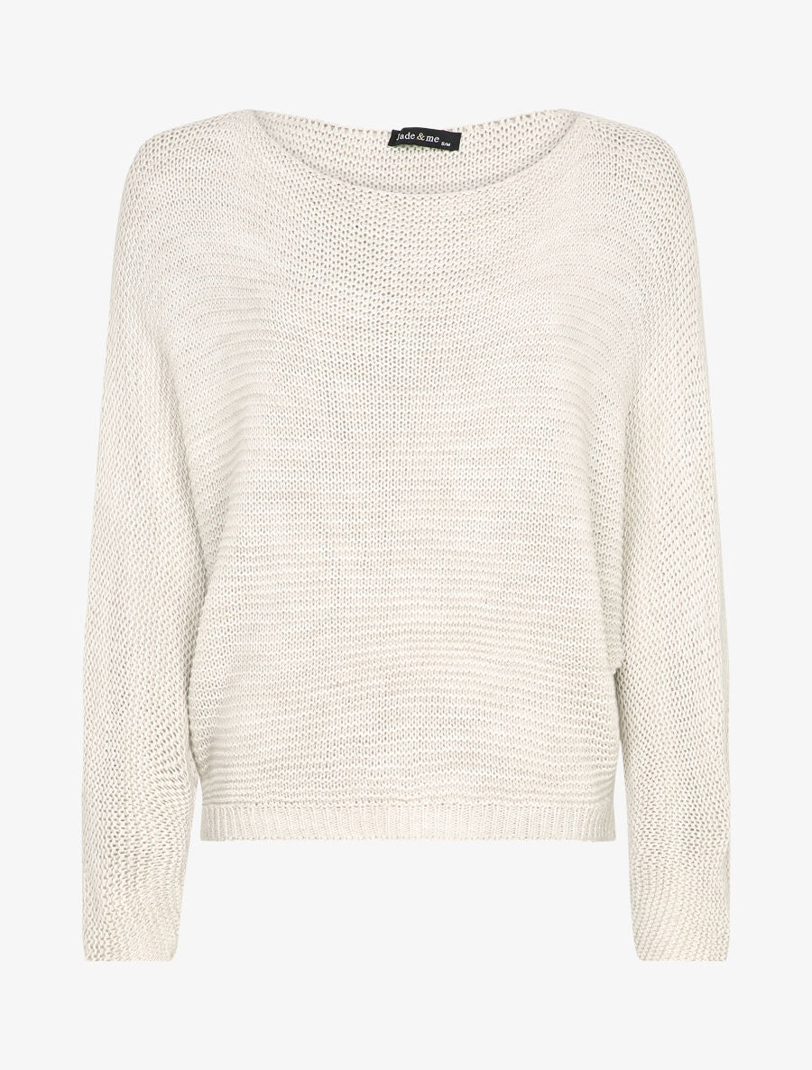 Pull à manches dolman - Beige - 1