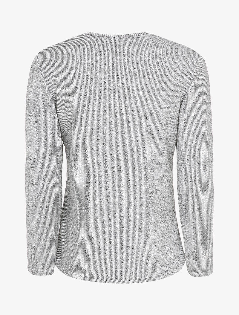 Pull à message floqué irisé - Gris chiné - 2