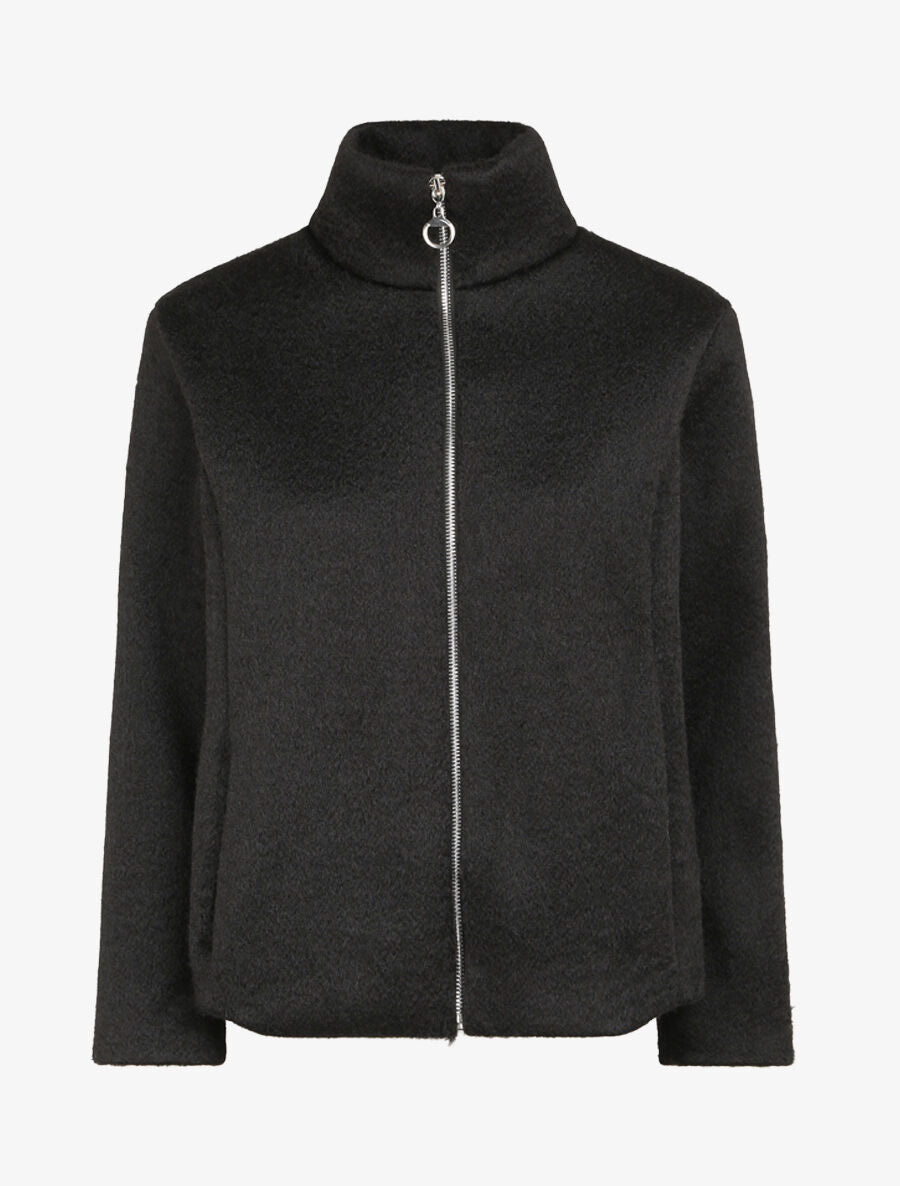 Veste zippée à col montant - Noir - 1