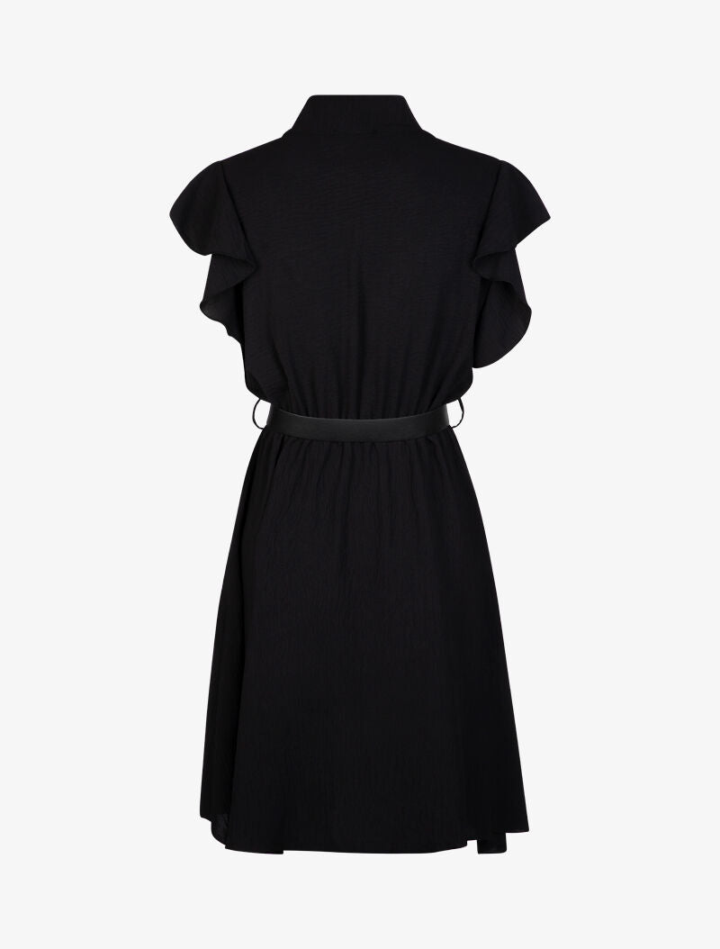 Robe patineuse à mancherons volantés - Noir - 2