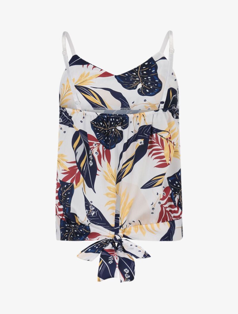 Débardeur imprimé à nouer au dos - Marine - 2