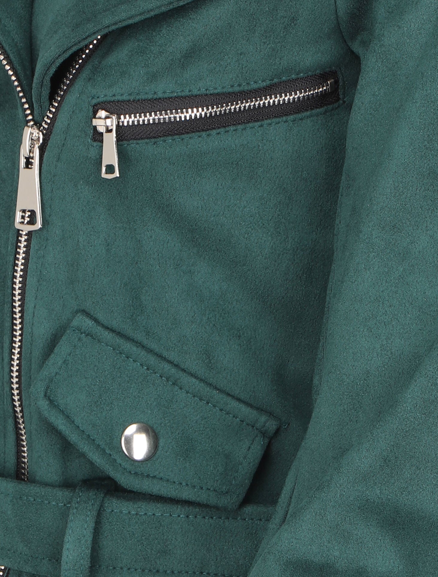 Perfecto en suédine à ceinture à boucle carrée - Vert sapin - 3