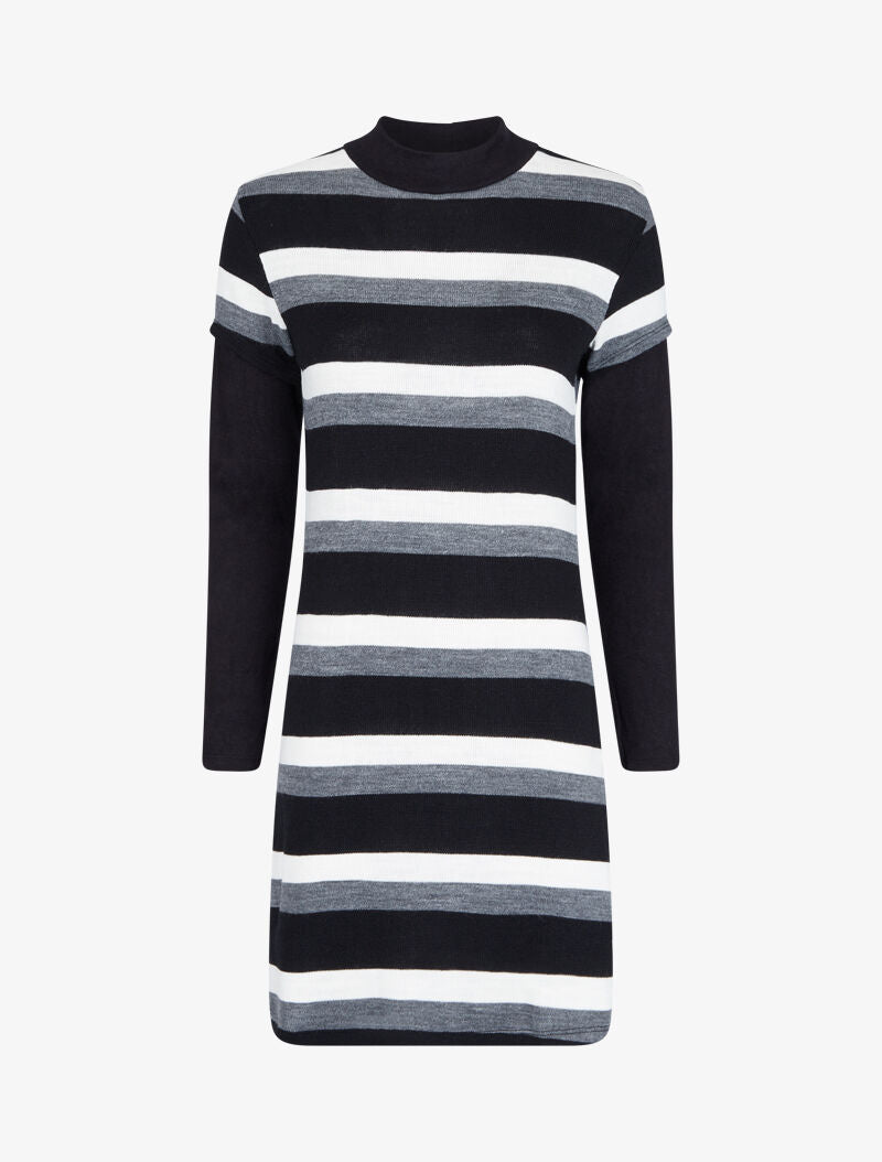 Tunique rayée à manches trompe l&