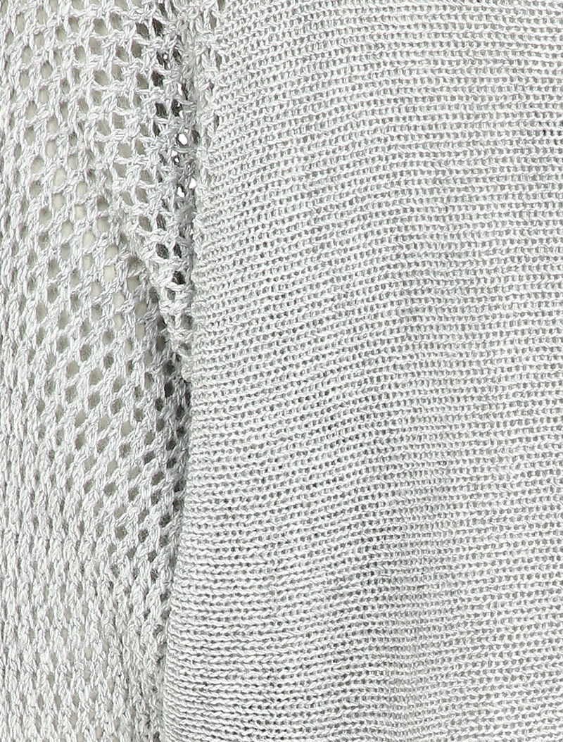 Pull à col bateau à manches en maille ajourée - Gris clair - 3