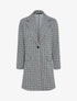 Veste mi-longue à motif petits carreaux - Noir - 4
