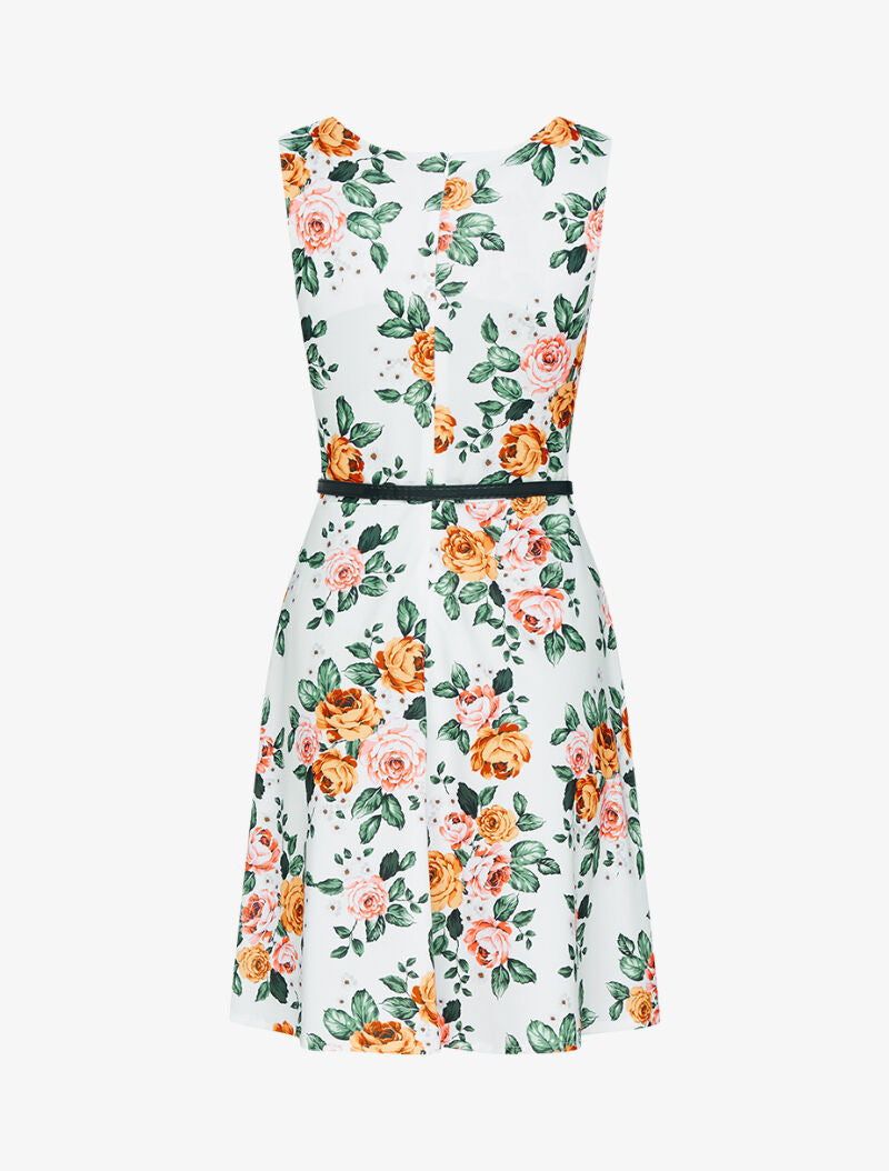 Robe patineuse imprimée - Blanc - 2