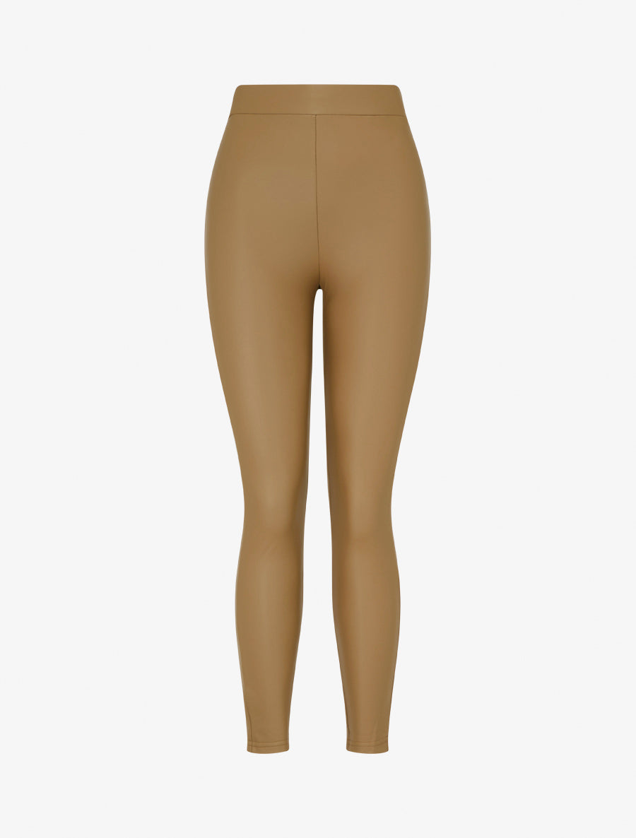 Legging skinny en simili - Camel - 2