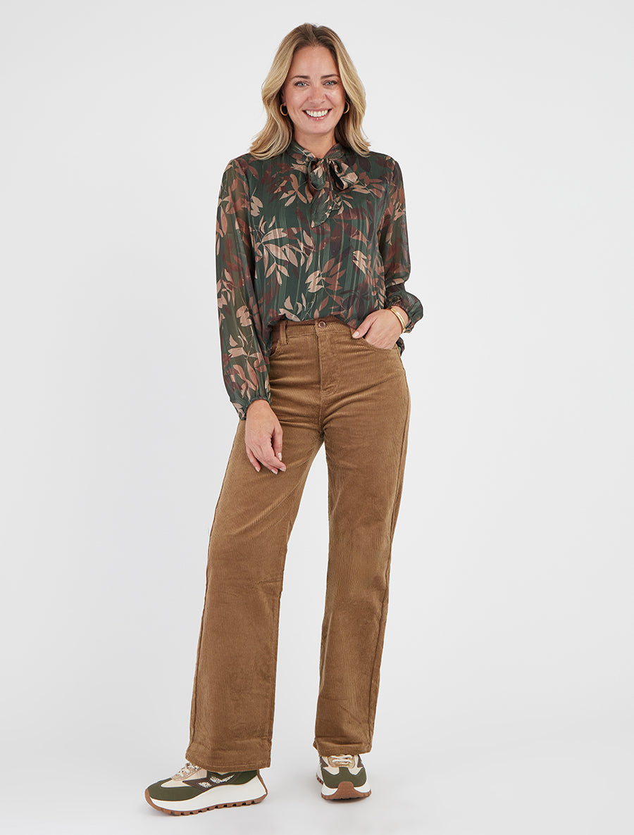 Pantaloni push up a coste effetto velluto - Chameau