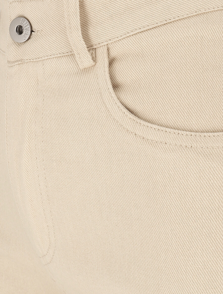 Jean stretch droit à taille haute - Beige - 3