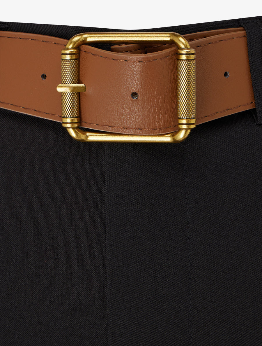 Pantalon taille haute coupe ample - Noir - 3