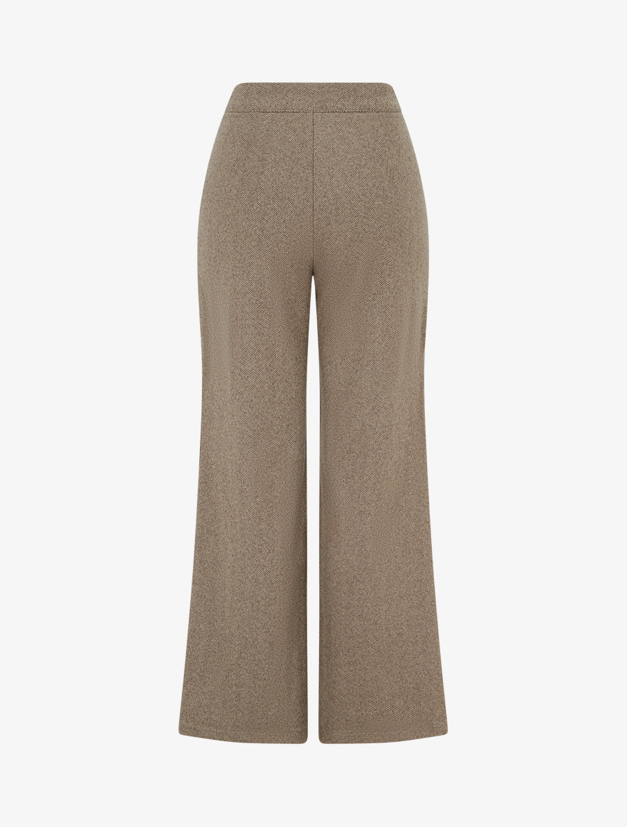 Pantalon à pont ample motif chevron - Taupe - 2