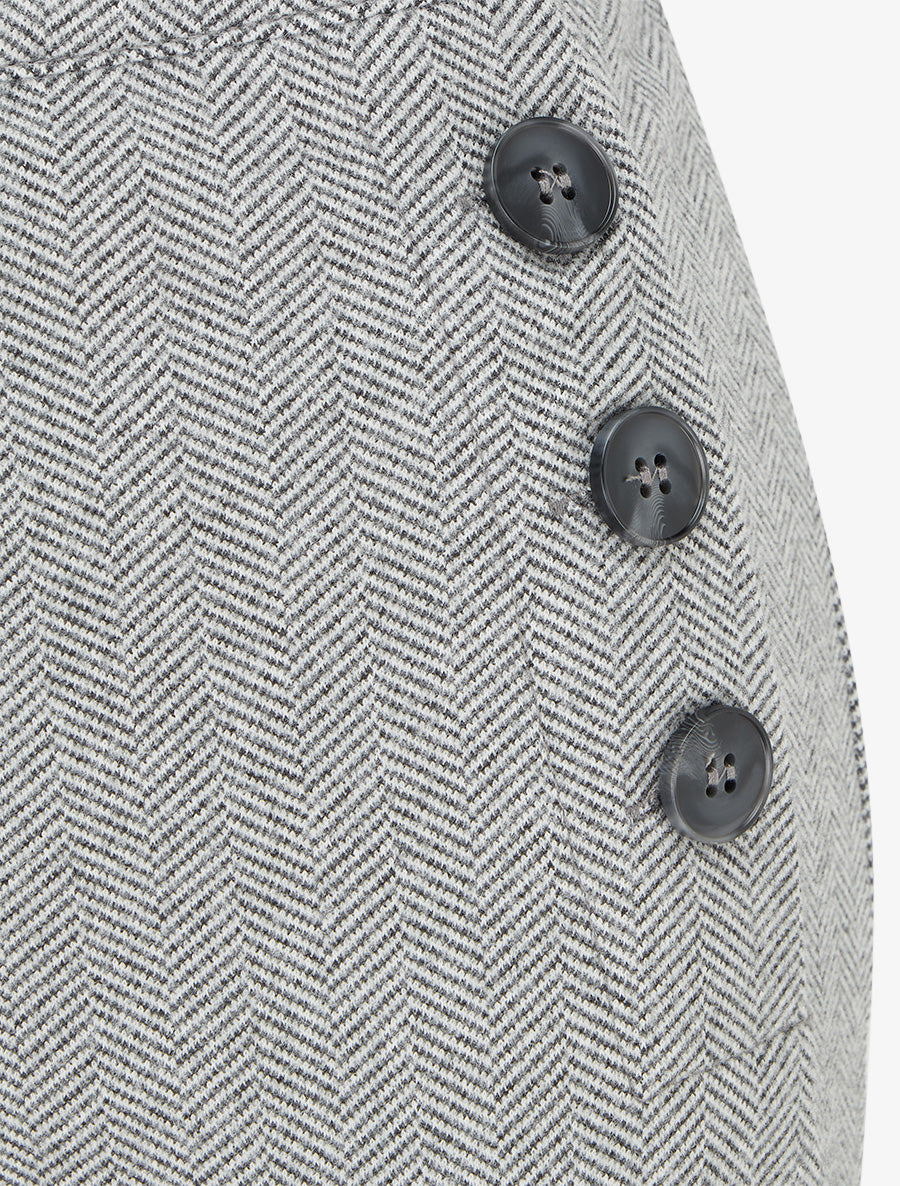 Pantalon à pont ample motif chevron - Gris - 3