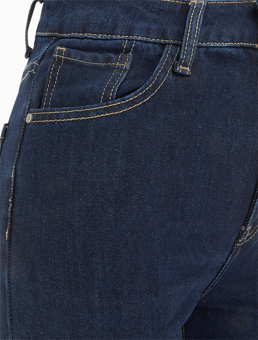 Jean à revers coupe wide leg - Bleu brut - 3