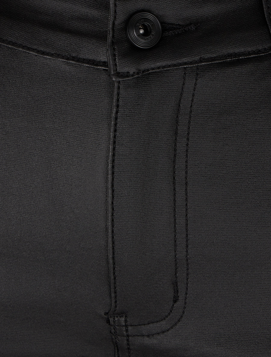 Pantalon enduit coupe skinny - Noir - 3
